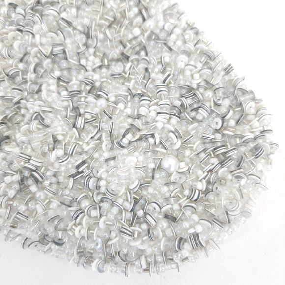 Rachel Zoe Christmas Stocking Stuffer Beaded Pearl Luxury Glam Shabby 19" EUC - Picture 6 of 10